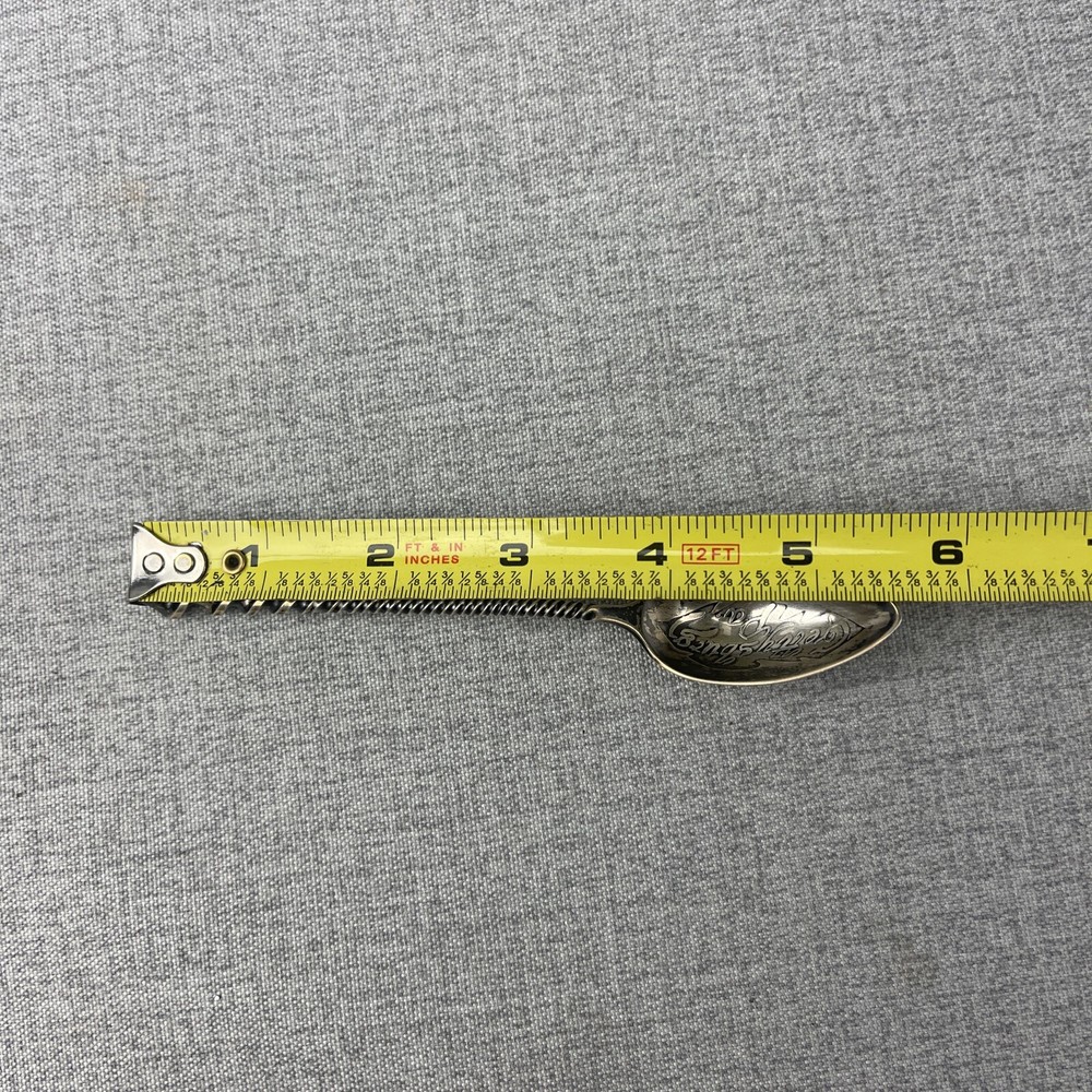 Gettysburg Pa Sterling Silver Souvenir Spoon Twisted Spiral Handle
