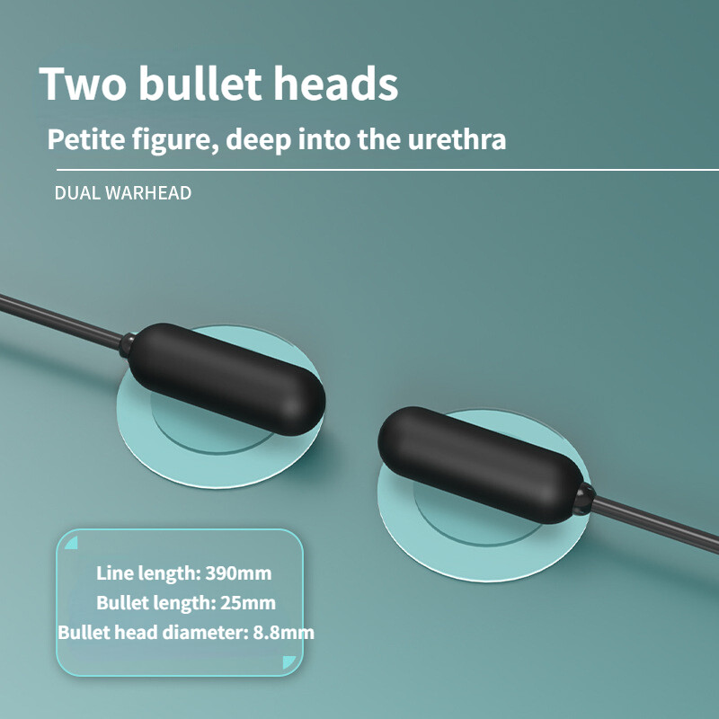 Men Double Egg Electric Penis Enhancing Plug USB Charging 10-Speed Urethral Plug