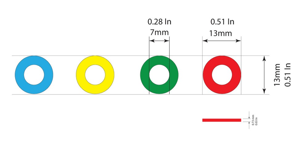 Poly \ Nylon Washers, x 100 O.D 5/8" , I.D. 9/16", thin colorful washers