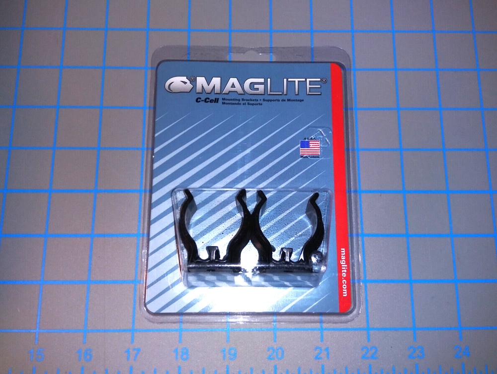 Maglite Black Universal Mounting Brackets for C-Cell Flashlight, 2 ASXCAT6 NEW