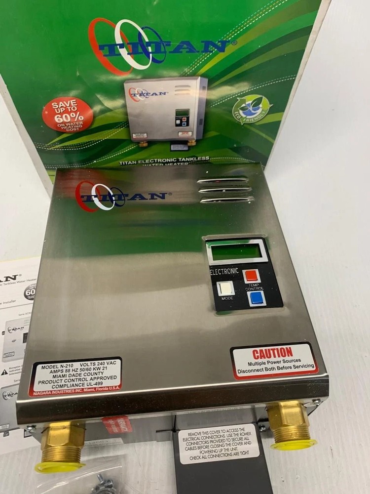 Titan Electronic Tankless Water Heater Model N-210 Volts 240 VAC OPEN BOX