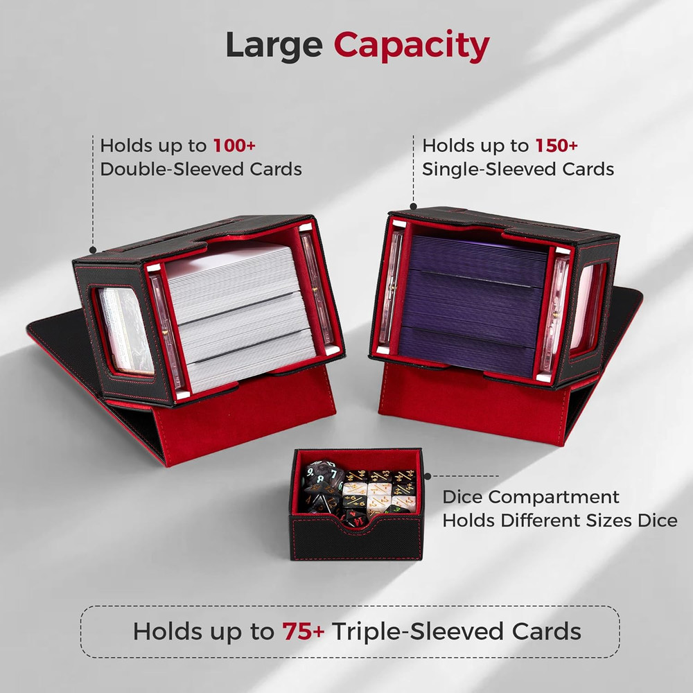 MTG Commander Deck Box with Dual Commander Display, Patented Card Deck Box Fits