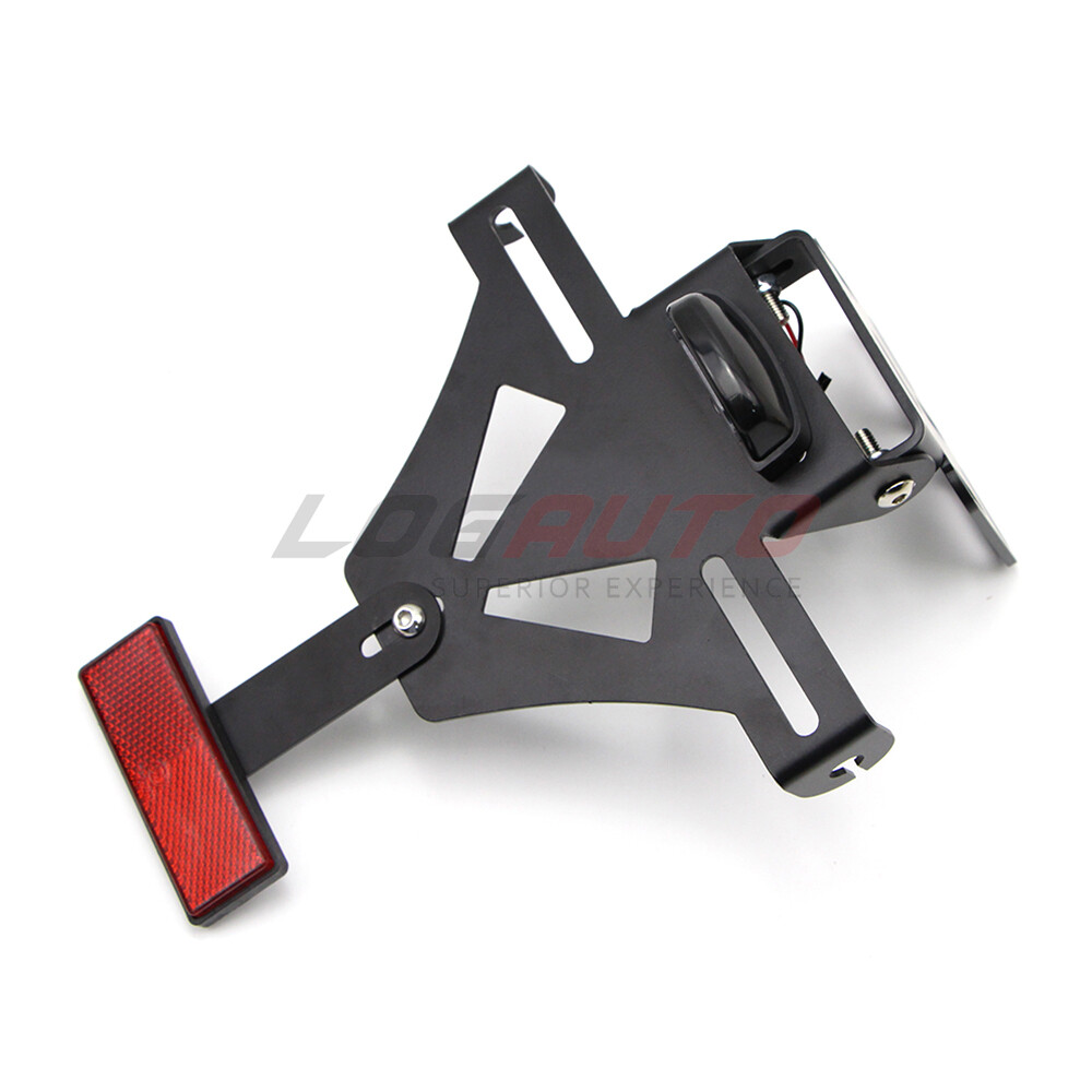 Adjustable License Plate Bracket Mount Universal Motorcycle Tail Light Holder