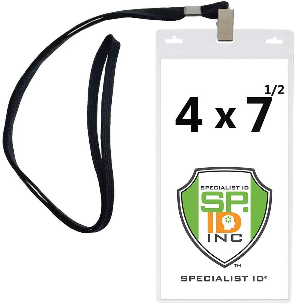10 Pack - 4x7 Pit Pass / Extra Large Ticket Holders with Lanyards (4 X 7 Badges)