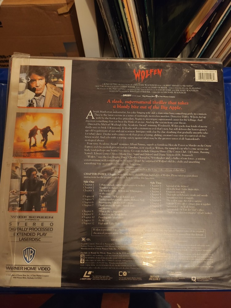 Wolfen Horror Laserdisc