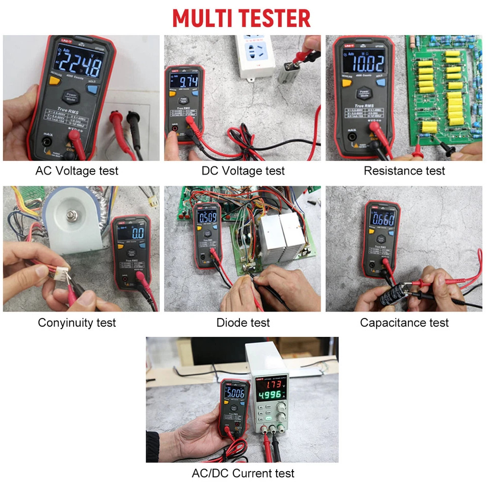 UNIT UT123D Smart TRMS Digital Multimeter AC/DC Volt Amp Live Wire NCV Tester