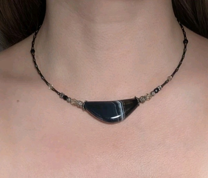 Vintage Agate Boho Tibetan Necklace