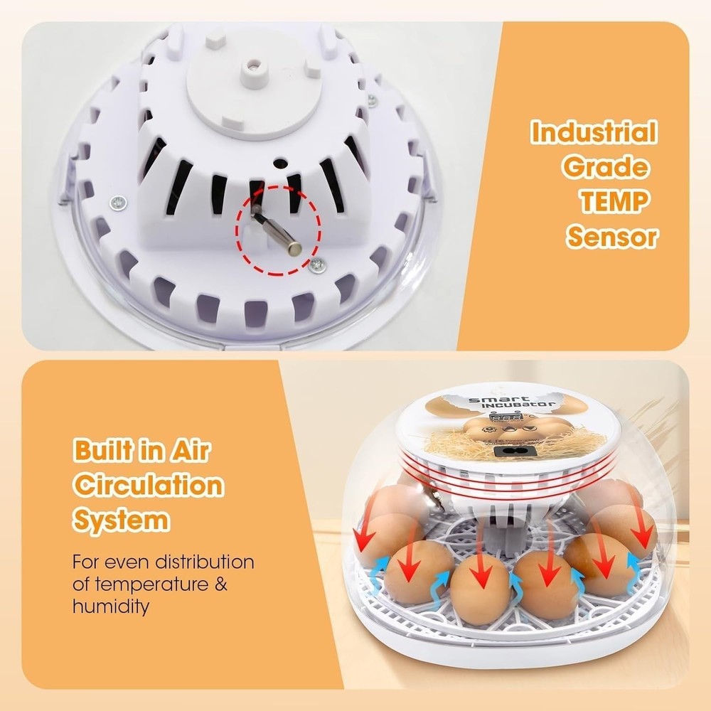 Egg Incubator with Automatic Egg Turning Control, Incubators for Hatching Eggs,