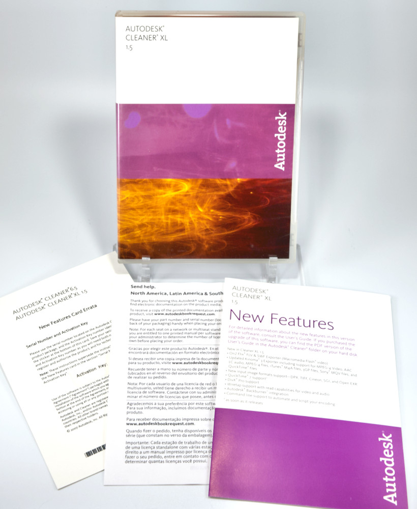 Autodesk Cleaner XL 1.5 Media Encoding Software & Serial Number CD