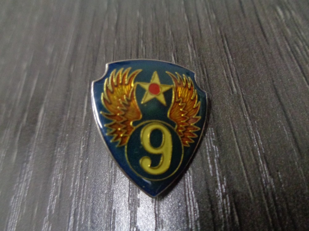 WWII 9th Air Force DI Unit Crest Pin RARE PATCH TYPE