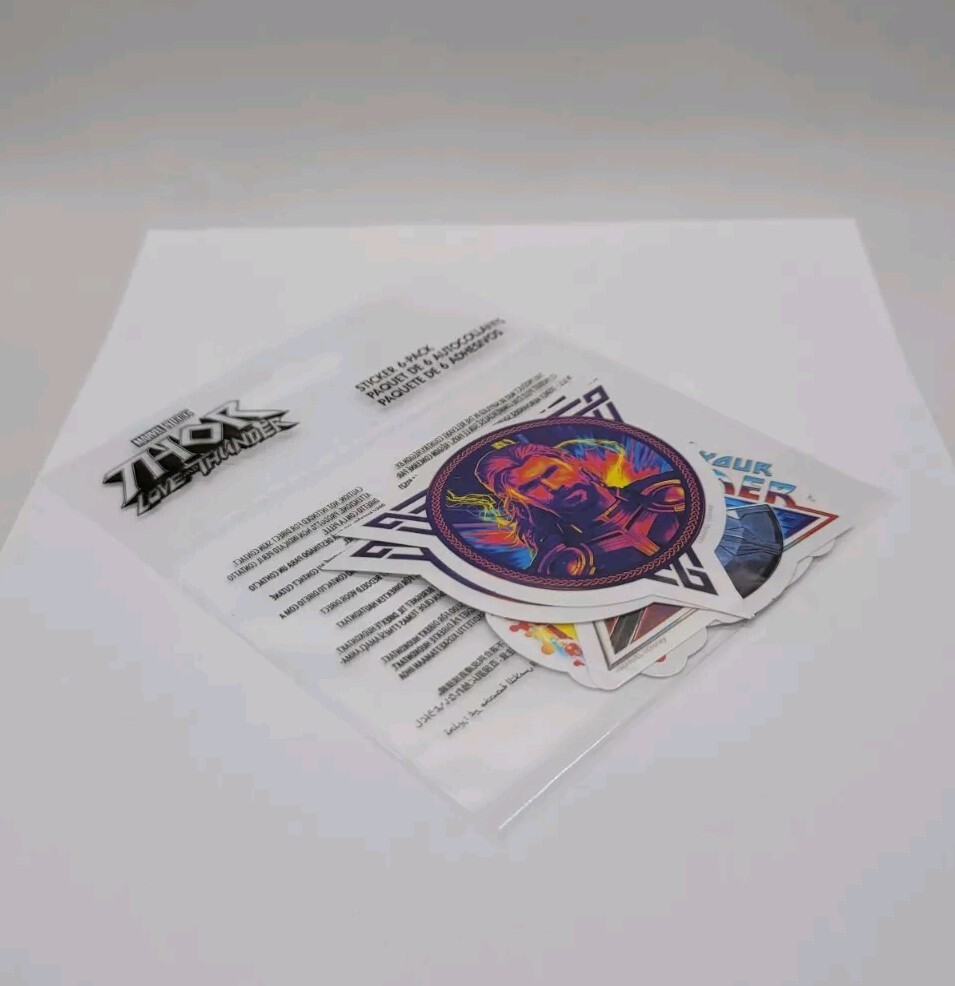 Disney Parks Marvel Thor Love & Thunder Decal Window Bumper Sticker 6 Pack New