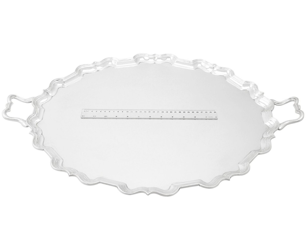 Antique Sterling Silver Two Handled Tea Tray