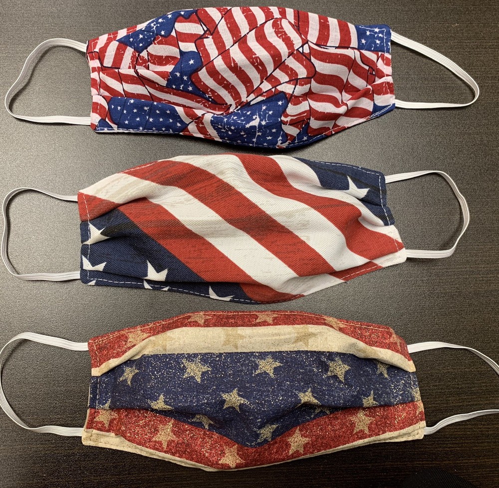 Adult USA Flag PACKAGE, Include 3 Reusable Face Masks.