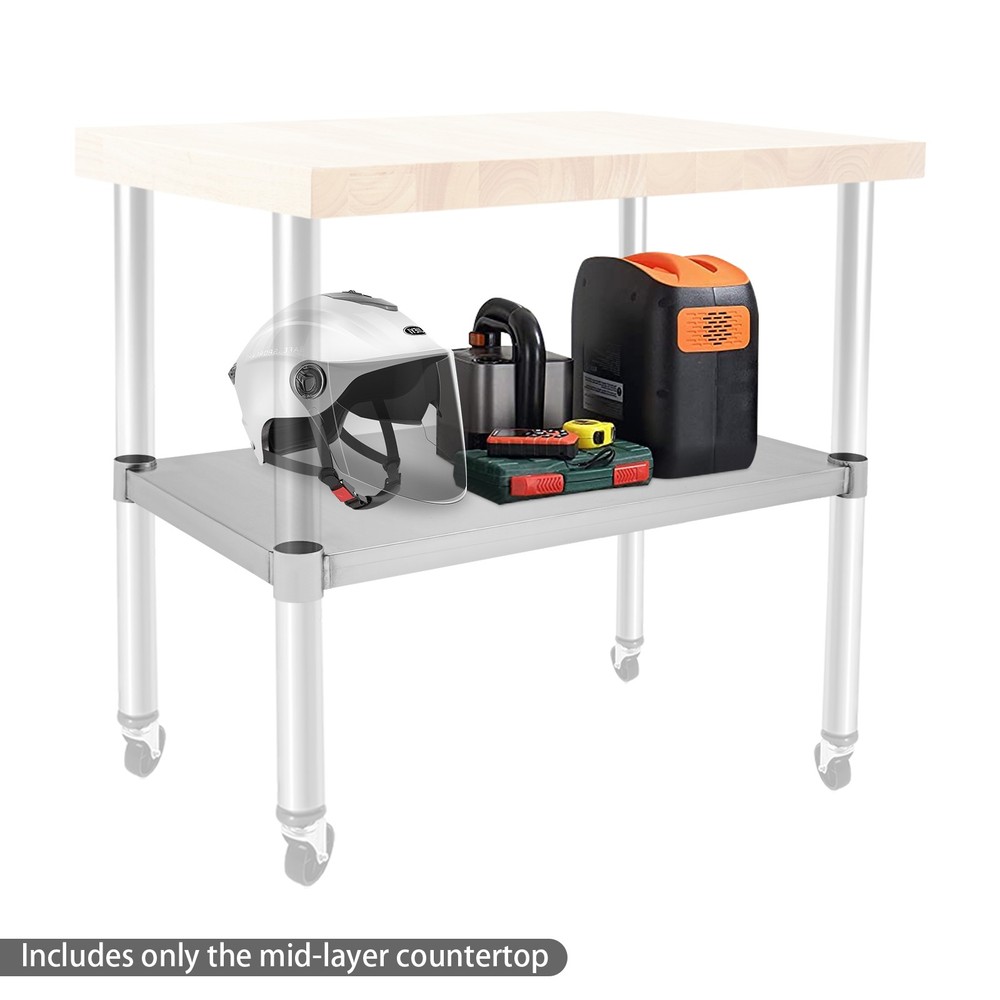 Stainless Steel Adjustable Under Shelf for Work Table 220lbs Load Capacity US