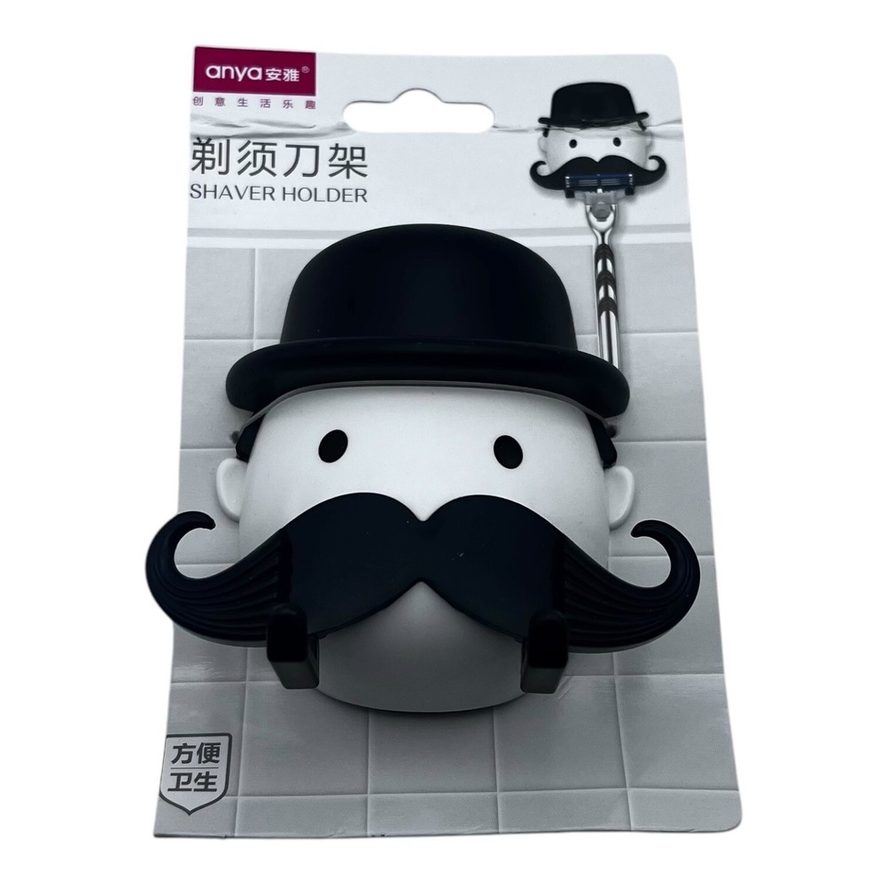 Anya Shaver Holder With Mustache Design & Suction Mount