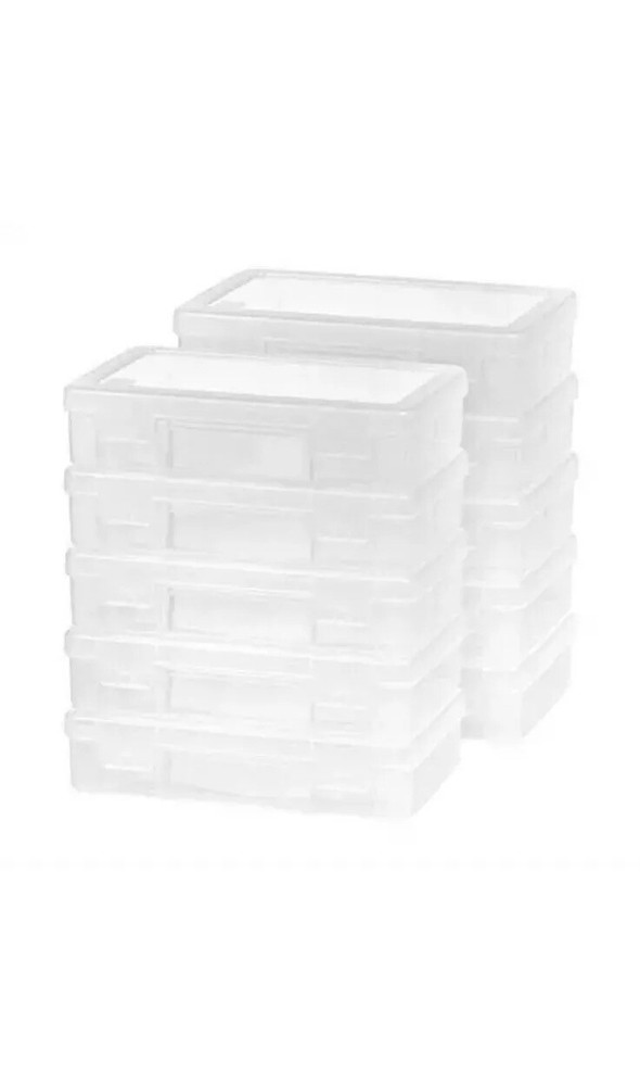 IRIS Medium School Supply Storage Cases (10 Pack) Clear
