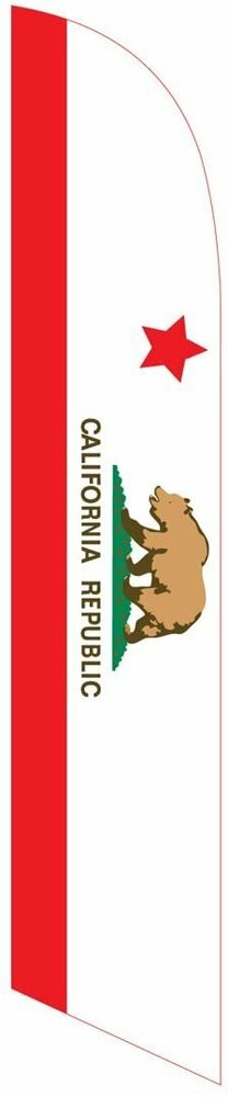 California Flag Feather Banner Swooper Flag - NO WIND REQUIRED - Replacement...