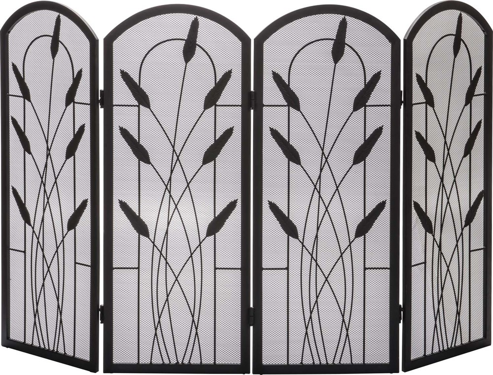 Dagan Four Fold Arched Fireplace Screen with Cotton Tail Design, 48in. x 30in.