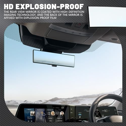 Rear View Mirror, Blind Spot Mirror, Panoramic Convex Rearview Mirror, White