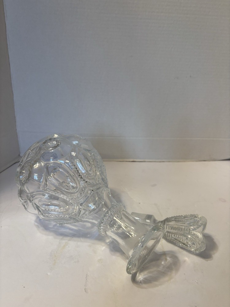 L.E. SMITH MOON AND STAR DECANTER CLEAR 11 1/2" TALL