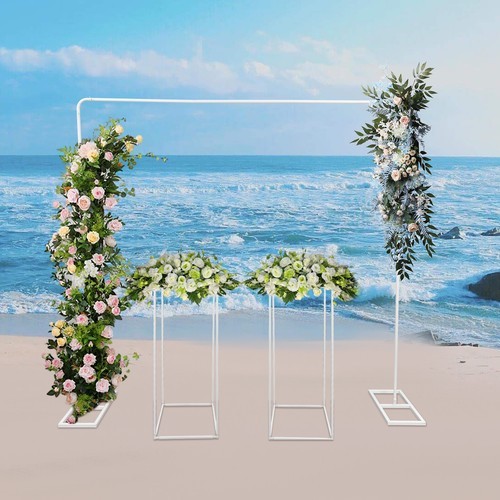 2Pcs Balloon/Flower Stands Wedding Floor Mounted Backdrop Decor Racks White