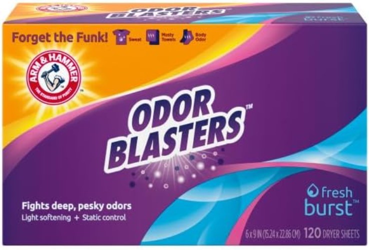 Odor Blaster Dryer Sheets - Fresh Burst, 120 Count for Softness & Static Control