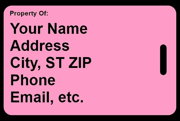 Pink - RED - Remember Everyone Deployed - Bag Tag - Personalized