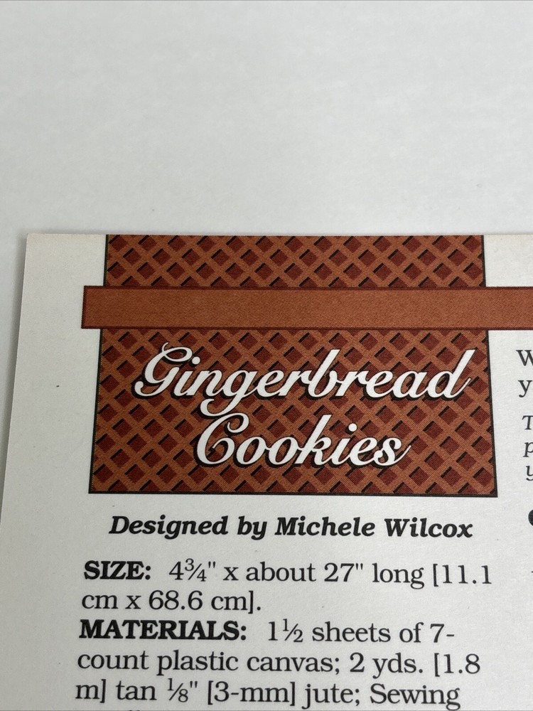 Gingerbread Cookie 2 Designs Needlecraft Shop Plastic Canvas Pattern Page