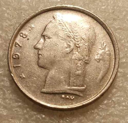 1978 BELGIAN 1 FRANC COIN