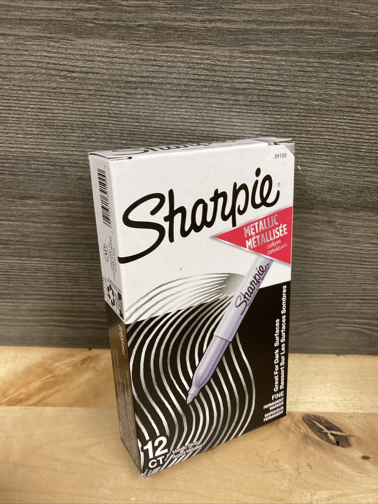 Sharpie Metallic Permanent Markers, Fine Point, Silver, 12 Count New
