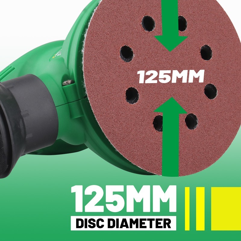 5" Random Orbit Sander Kit 320W 12000RPM Variable Speed w/ Sanding Discs Bag