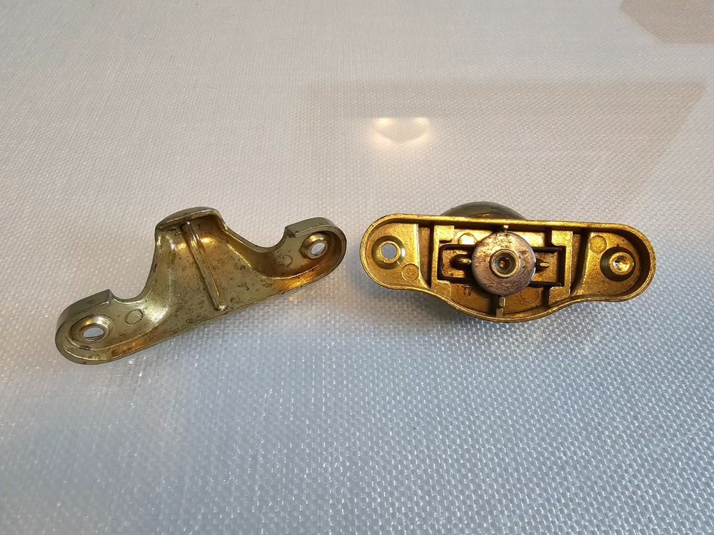 Vintage NOS 2 Piece Solid BRASS Flash Window Sash Lock Latch Hardware