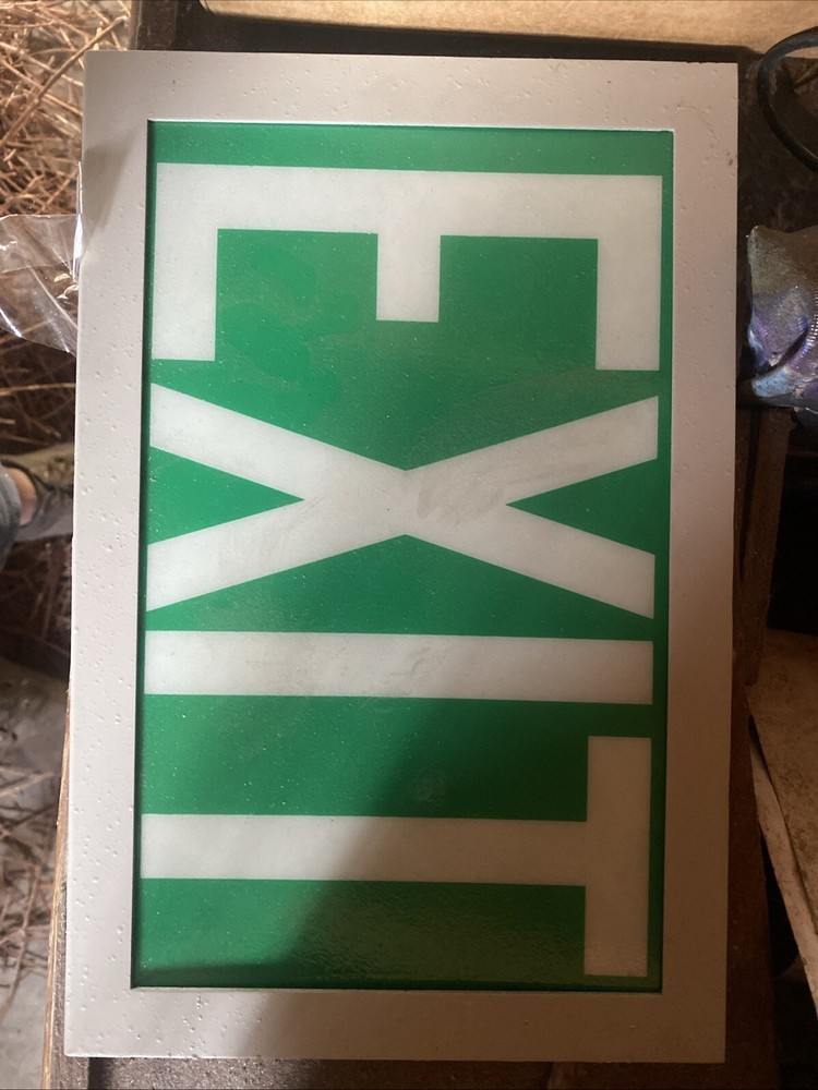 vintage exit sign green
