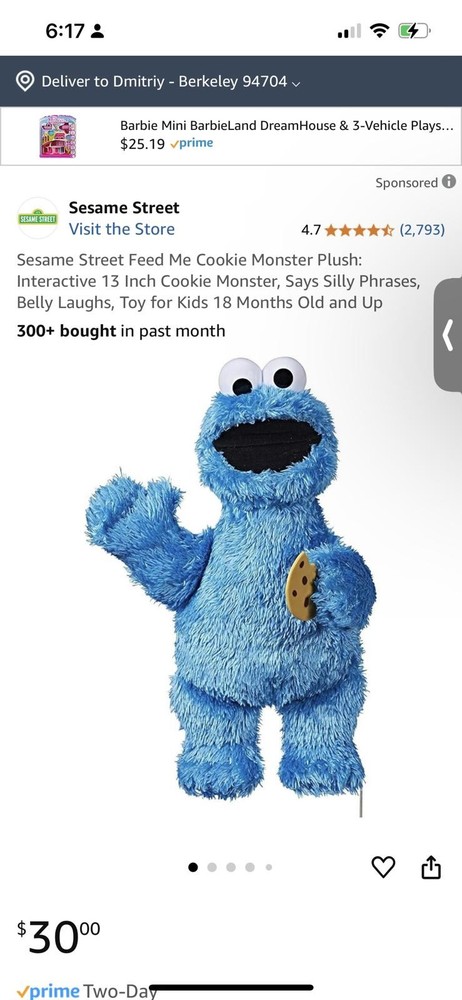 Interactive Cookie Monster Plush Toy - Sesame Street