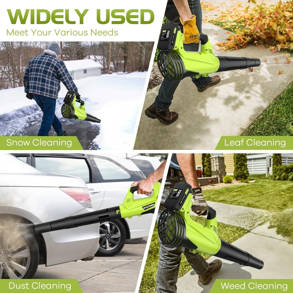 Powerful 2-Speed Electric Leaf Blower - 150 MPH, Lightweight & Adjustable Length