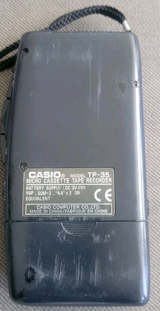 Casio TP-35 Dictaphone Micro Black Cassette Recorder
