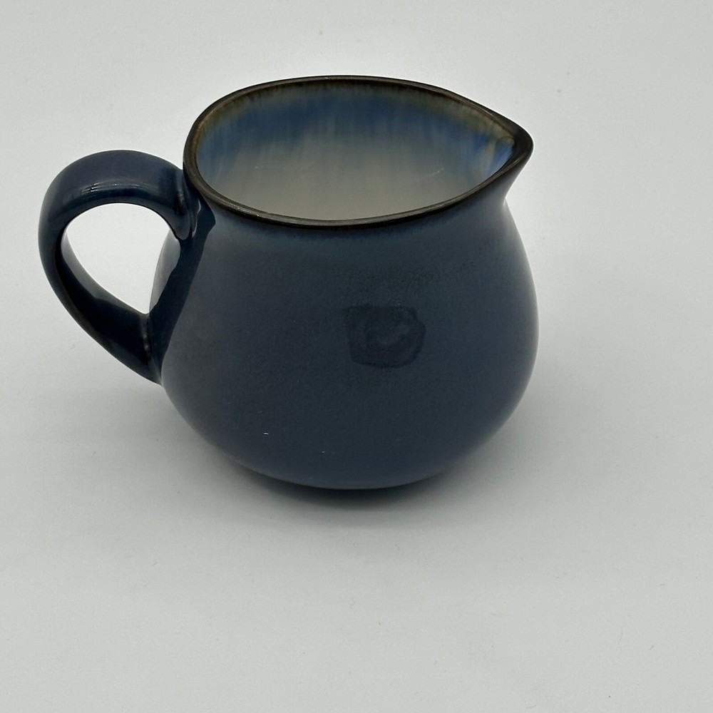 SANGO Stoneware Blue Creamer MCM Sleek Oval Design
