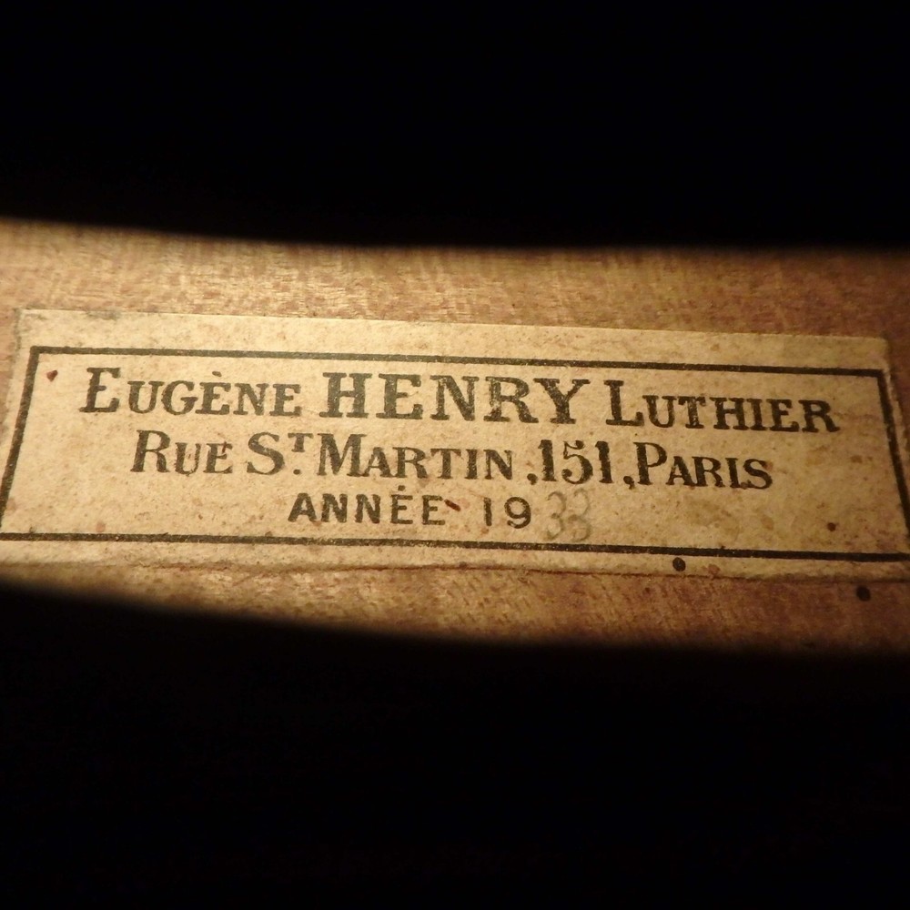 Used French violin Labelled Eugene Henry dated 1933