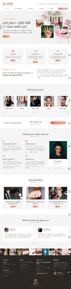 Beauty Studio Website Design with Free VPS Web Hosting and Installation