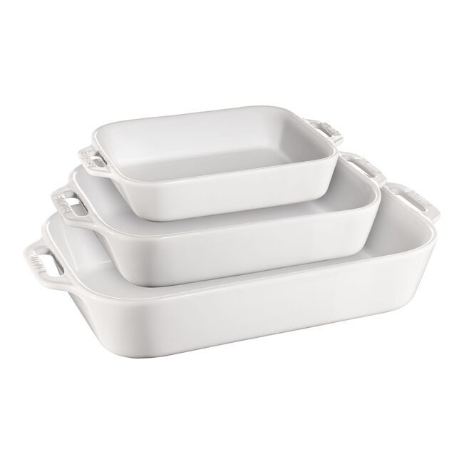 3-pc, Ovenware set, white