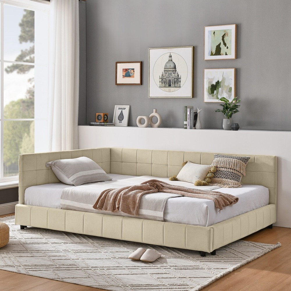 Full Size Daybed Upholstered Bed Frame Sofa Bed for Bedroom Multiple Colors