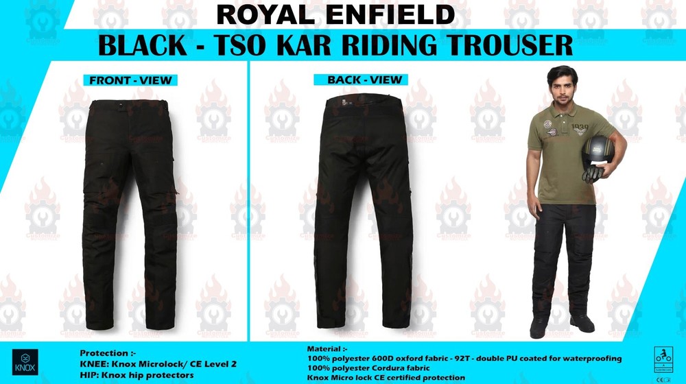 ROYAL ENFIELD "TSO KAR RIDING TROUSER BLACK"