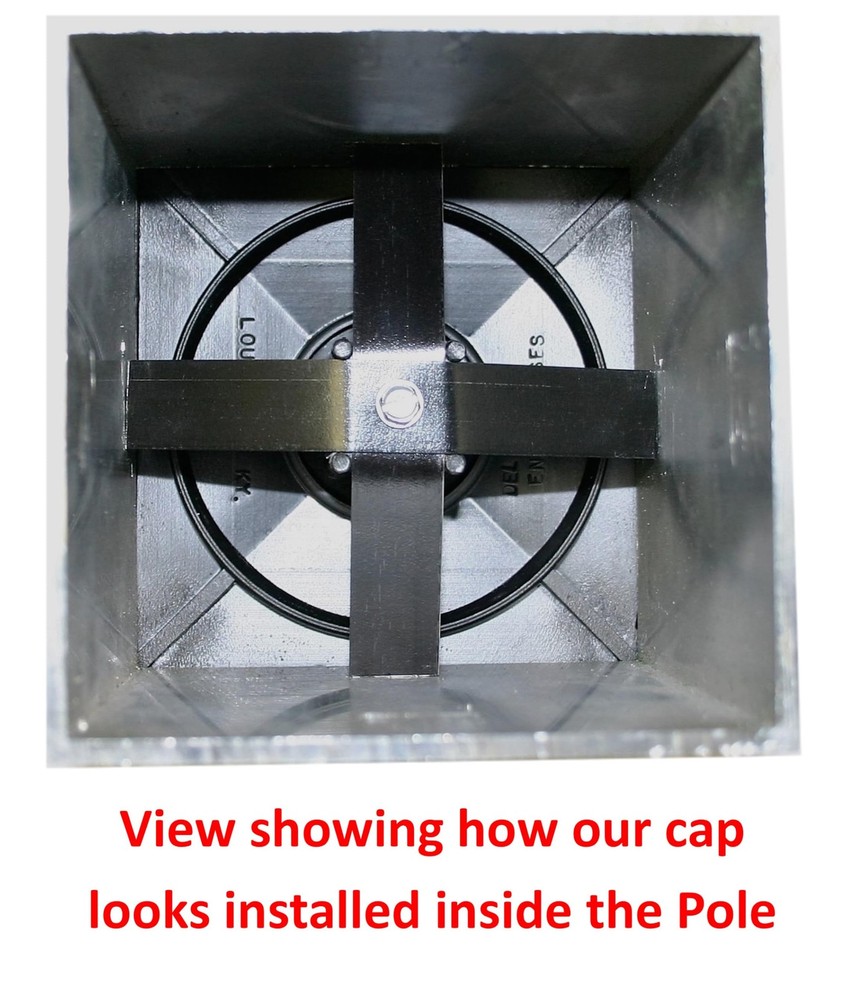 5" Square Light Pole Top Cap- Black Plastic by Deltech Manufacturing