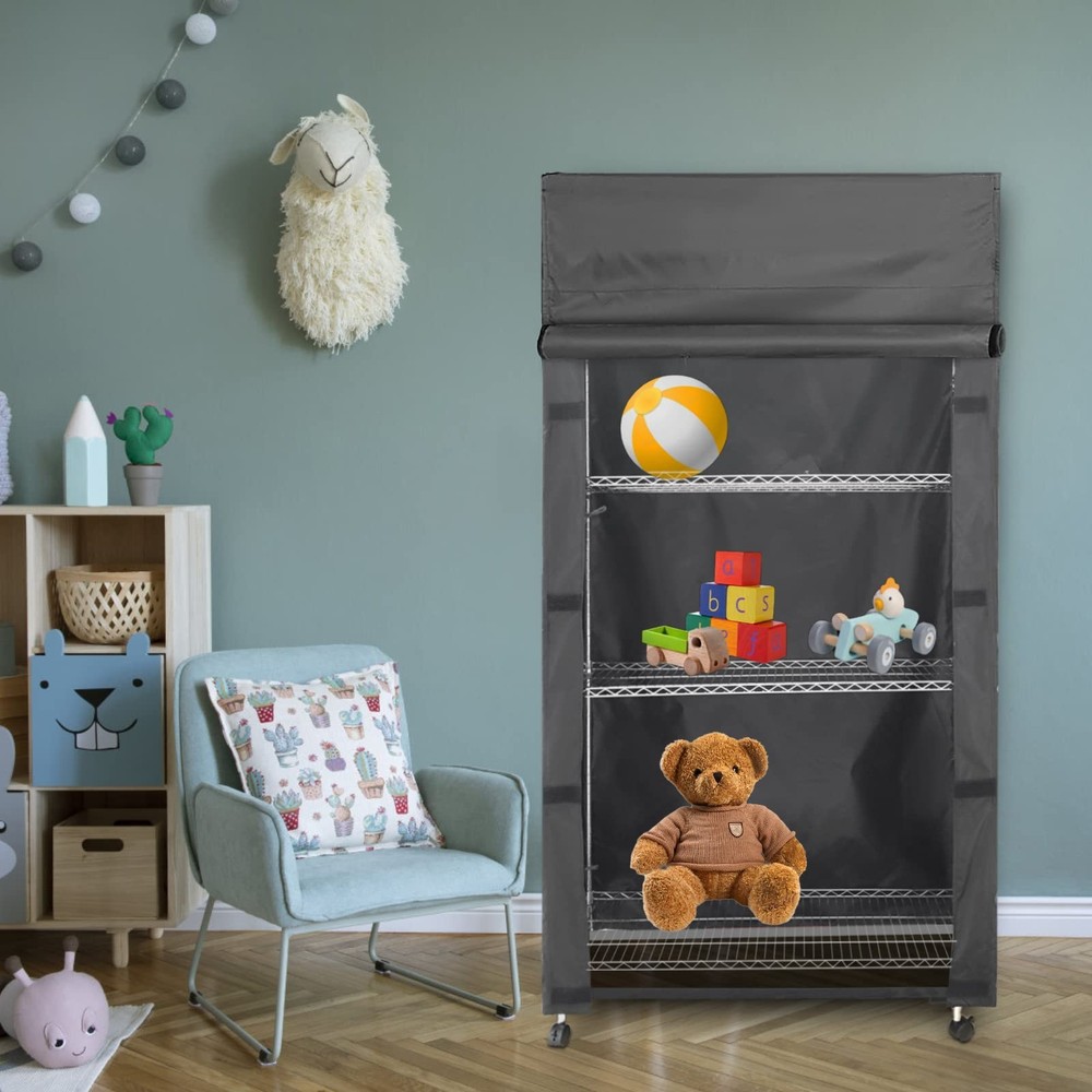 Storage Shelf & Clothes Rack Cover, Dustproof Waterproof Protector with Front...