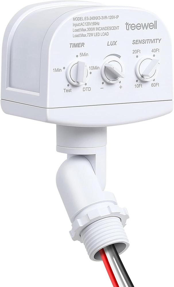 240-Degree Replacement Motion Sensor, Adjustable LUX(5-300) & Time & Detection S