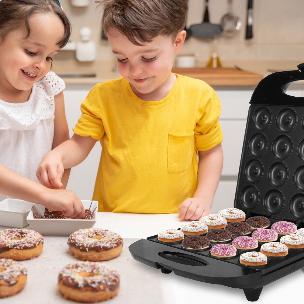 Electric Doughnut Machine 16 Mini Donut Maker Non-stick Baking Pan for Breakfast