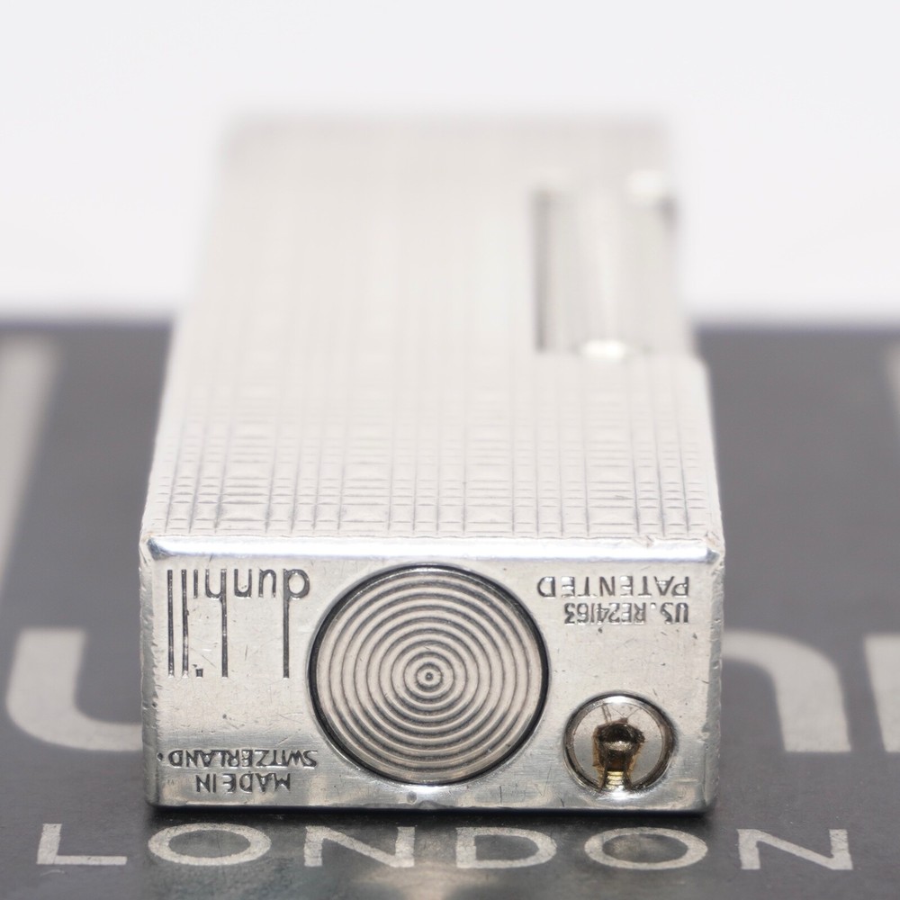 Dunhill Lighter Silver Tartan Pattern-Ultrasonically Cleaned_Working