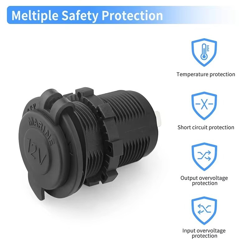 Cigarette Lighter Socket Power Outlet Socket Receptacle Car Motorcycle ATV 12v