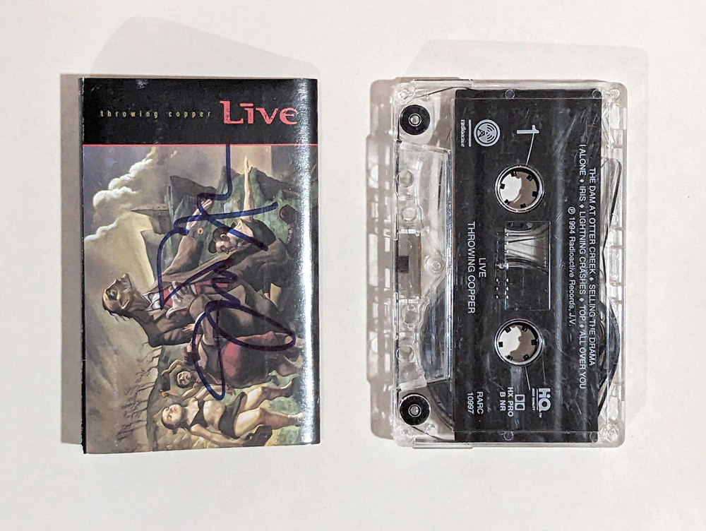 LIVE signed cassette THROWING COPPER Kowalczyk + 3 + JERRY HARRISON autograph