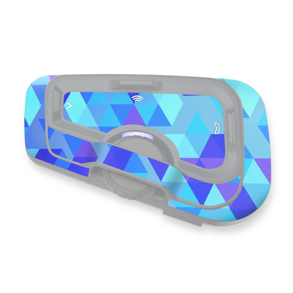 For CARDO Freecom 4X 2X Protective Headset Decal Sticker x2 Triangle Blue